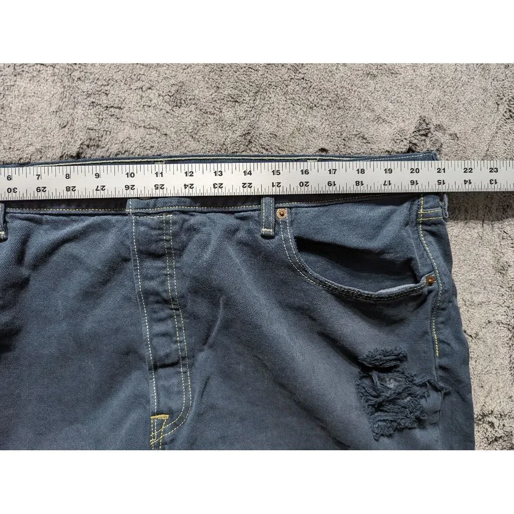 Levi's 501 Button Fly Distressed Jeans Men's Size 42x30 Blue